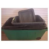 Stacked Plastic Storage Bins with Lids