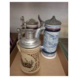 Three Lidded Ceramic Avon Beer Steins