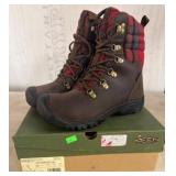 Keen Greta Boot WP in Dark Brown/Red Plaid