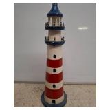 Painted Wooden Lighthouse Figure