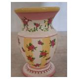 Floral Hand-Painted Ceramic Vase, 6in
