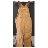 Carhartt Brown Canvas Work Overalls with Patch Det