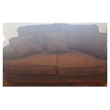 Upholstered Sofa with Decorative Throw Pillows