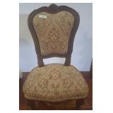 Carved Wood Nursing Chair with Patterned Upholster