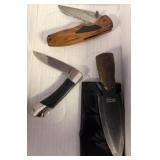 Three Knives: Folding and Fixed Blade