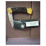 Buck 110 Folding Hunter Knife with Leather Sheath