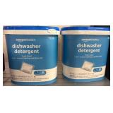 Two Containers of Amazon Basics Dishwasher Deterge