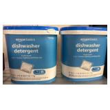 Two Containers of Amazon Basics Dishwasher Deterge