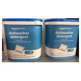 Two Containers of Amazon Basics Dishwasher Deterge
