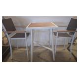 Patio Table and Chairs Set With Wood and Metal