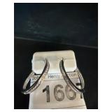 Silver-925 Hoop Earrings with Stones