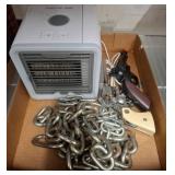 Box Lot with Portable Cooler, Cap Guns, and Chain