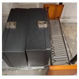 Metal and Wood CD Rack with Locking Cases