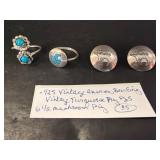 Sterling Silver Rings and Earrings With Designs