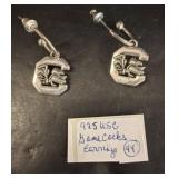 Sterling Silver Gamecocks Earrings
