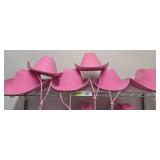 Pink Felt Cowboy Hats With Chin Straps