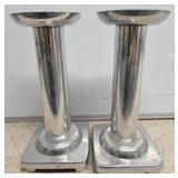 Polished Metal Candlestick Holders