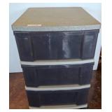 Three-Drawer Plastic Storage Unit on Wheels
