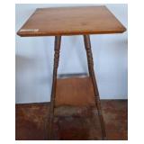 Wood Side Table with Turned Legs