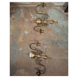 Brass Two-Arm Wall Sconces 14in w3
