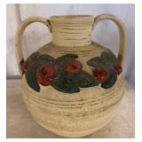 Cream Ceramic Jug with Painted Floral Motif
