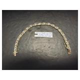 Gold Vermeil Bracelet with Hearts and CZ Accents