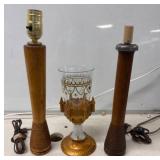 Table Lamps with Gold Accented Glass Shade