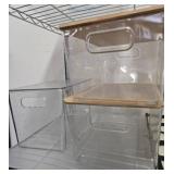 Clear Plastic Storage Bins with Wood Lids