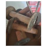 Wooden Textile Spools With Metal Ends