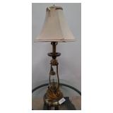 Brass Table Lamp with Fabric Shade, 27in et room