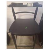 Black Wooden Bar Stool, 24-Inch Seat Height