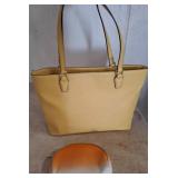 Yellow Tote Bag With Orange Gradient Pouch