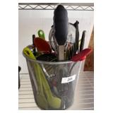 Kitchen Utensils in Mesh Holder
