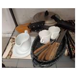 Kitchenware Lot with Knives and Dishes