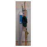 Chair Mat, Fishing Rods, and Visors Lot