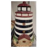 Lighthouse-Themed Ceramic Container