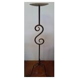 Wrought Iron Candle Holder With Scroll Design