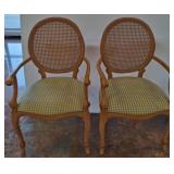 Cane-Backed Rattan Armchairs