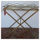 Gold-Finished Metal Folding Tray Table