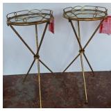 Metal Accent Tables with Glass Tops