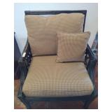Black Bamboo Armchair with Cushions