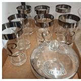 Silver Rimmed Glassware Set With Lid