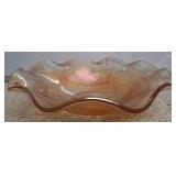 Iridescent Glass Ruffled Edge Bowl