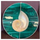 Stained Glass Panel with Nautilus Shell Detail
