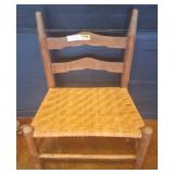 Wooden Slipper Chair with Woven Seat