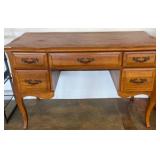 Wooden Desk with Five Drawers, Curved Top