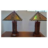 Stained Glass Table Lamps, 30in Height