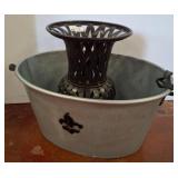 Metal Basket 19in Urn with Galvanized Tub