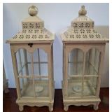 Vintage-Style Metal and Glass Lanterns