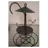 Metal Bird Feeder with Green Roof